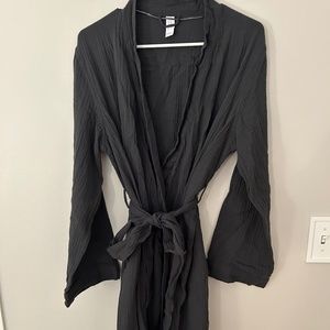 Gray Linen Bath Robe